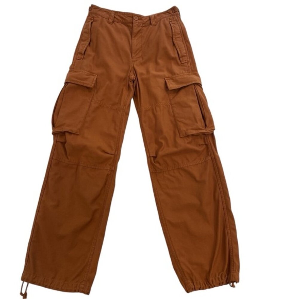 Artizia TNA supply baggy cargo pants cognac size 4 high rise pockets pure cotton